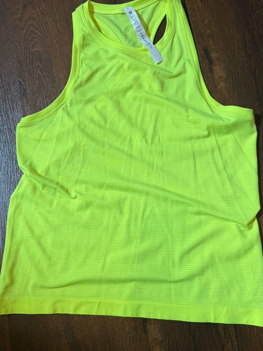 lululemon athletica Swiftly Teach Neon Yellow Racerback Tank